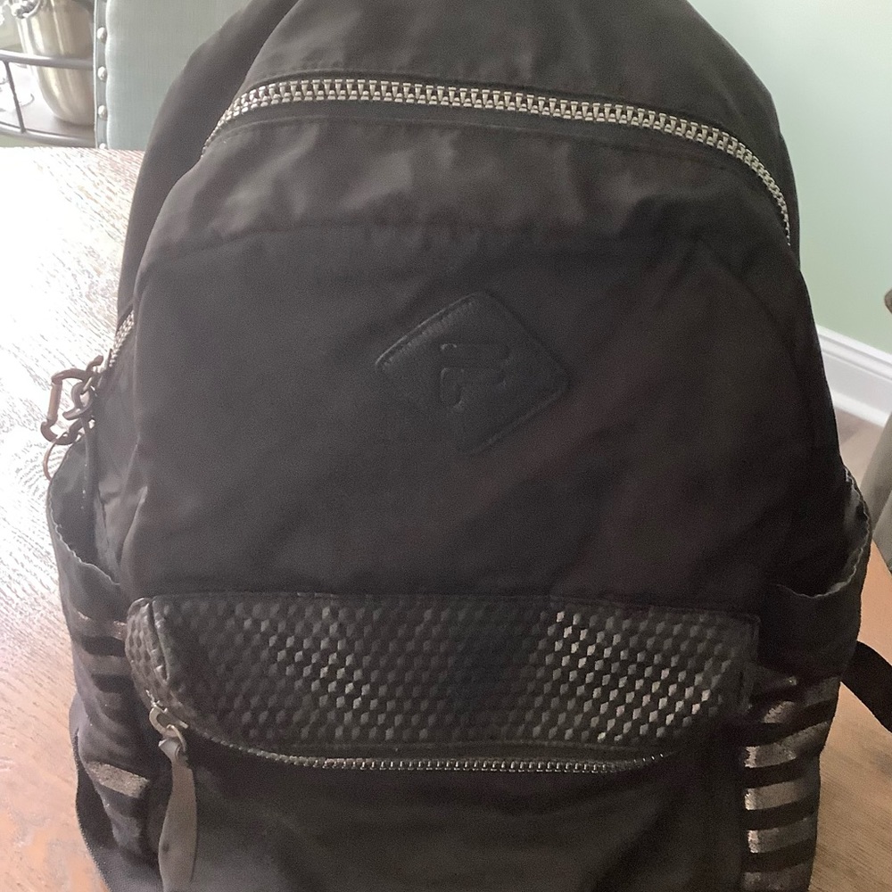 Fila Black Backpack with Textured Accents